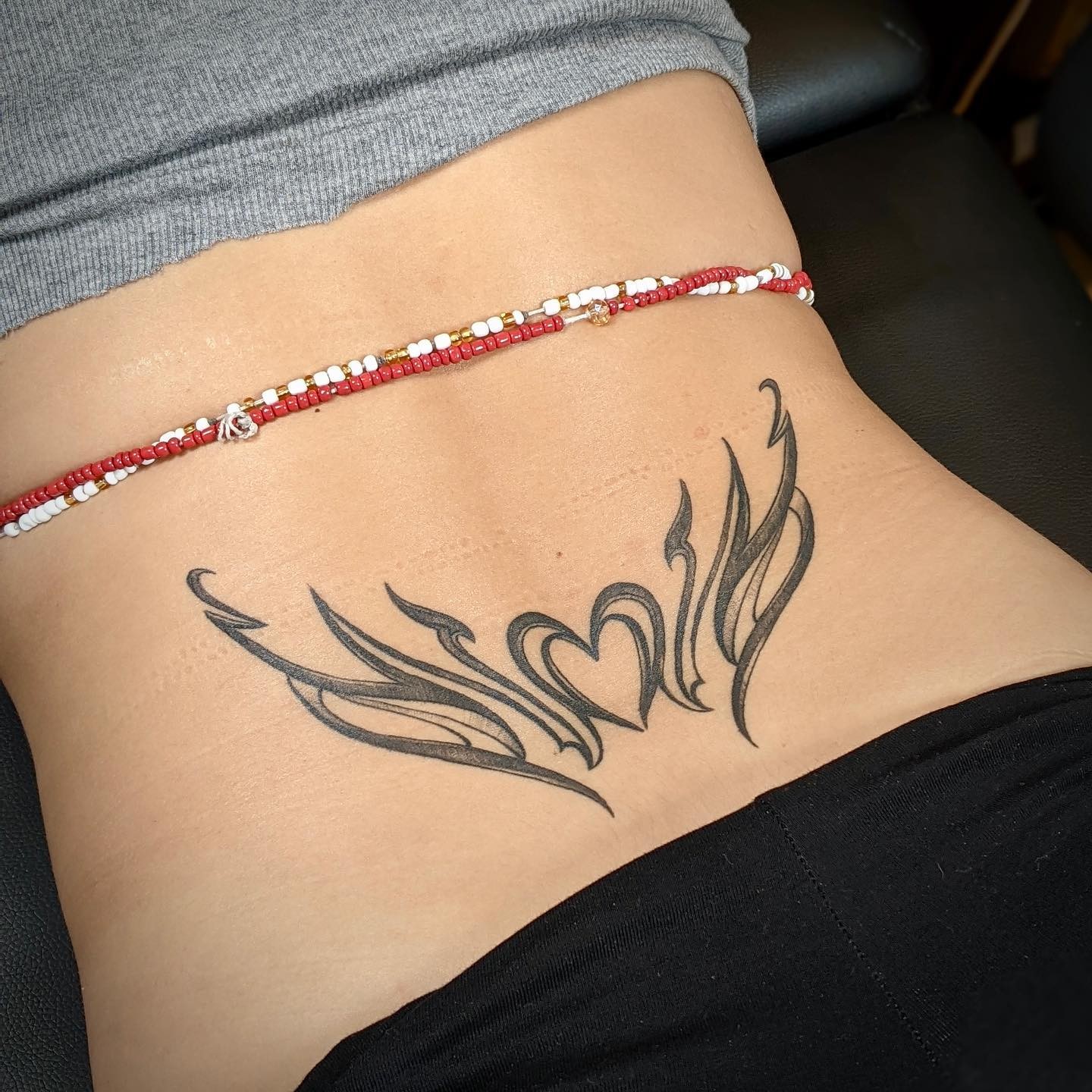 Heart Lower Back Tattoo