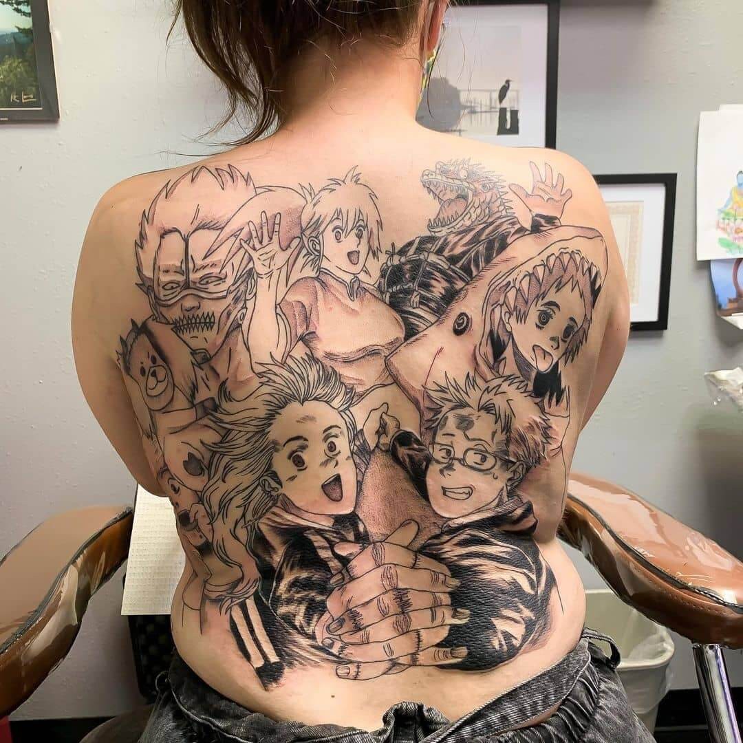 Dorohedoro Characters Back Tattoo