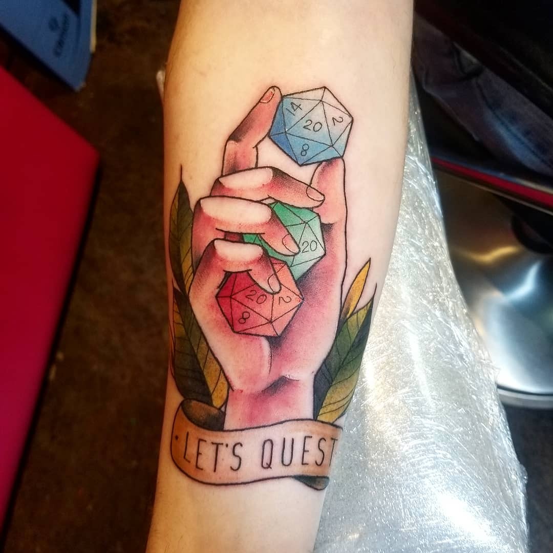 Let’s Quest Three d20 Tattoos