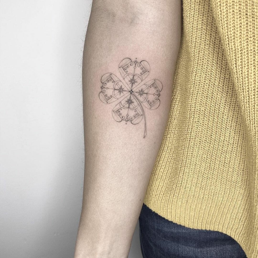 An Auspicious Four Leaf Clover Tattoo