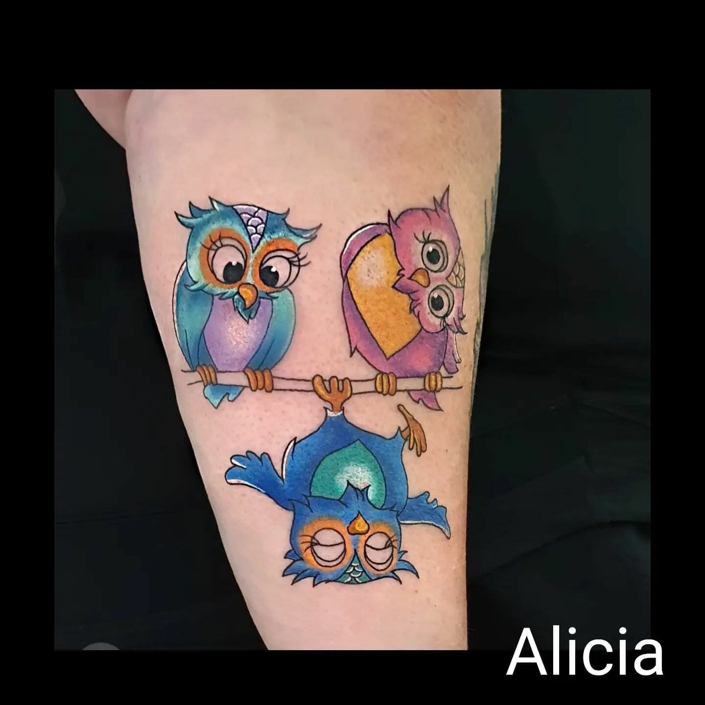 Colorful Owl Tattoo