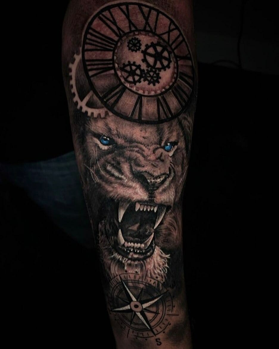 The Ferocious Lion Tattoo Forearm