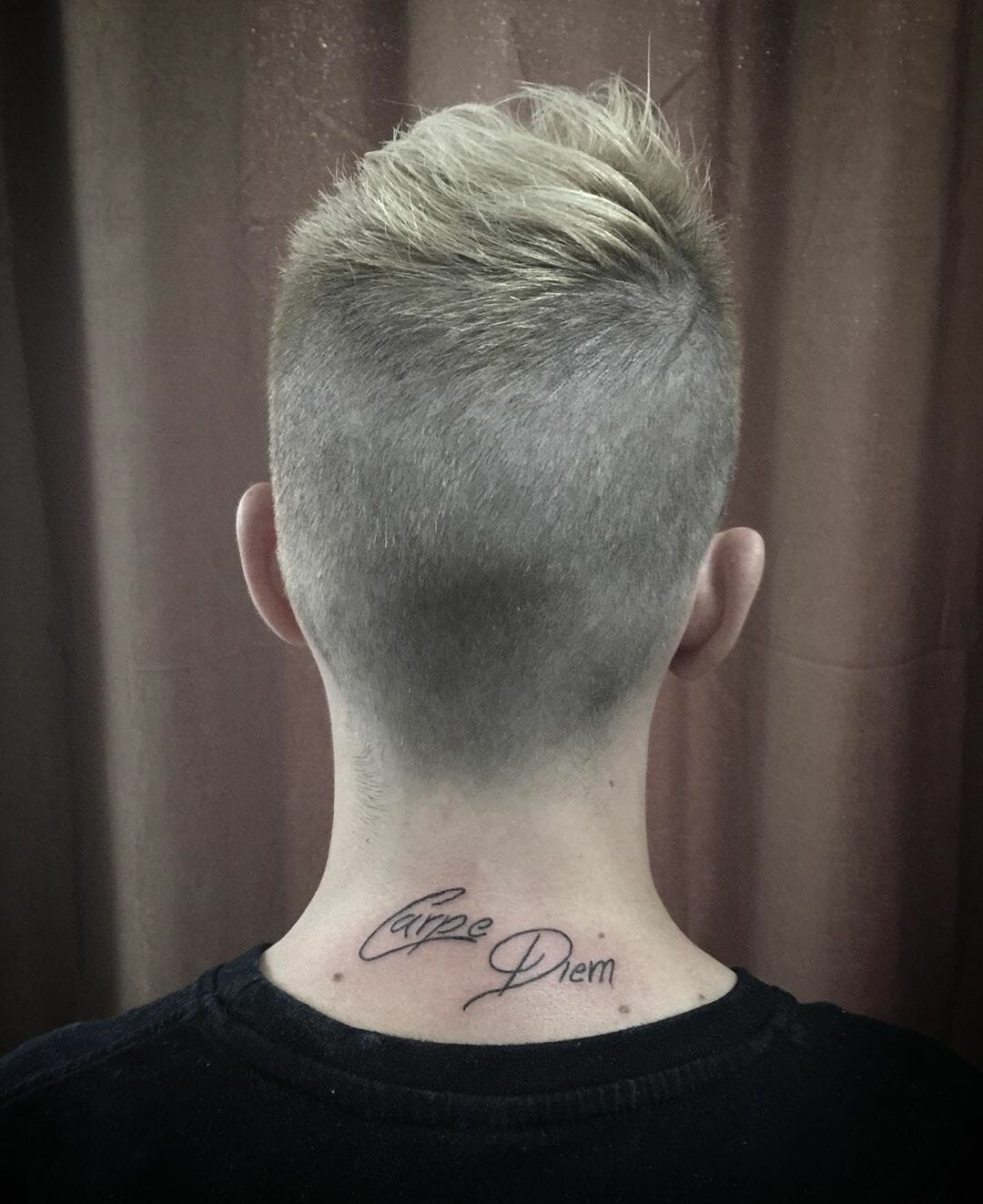 Carpe Diem Tattoo On Neck