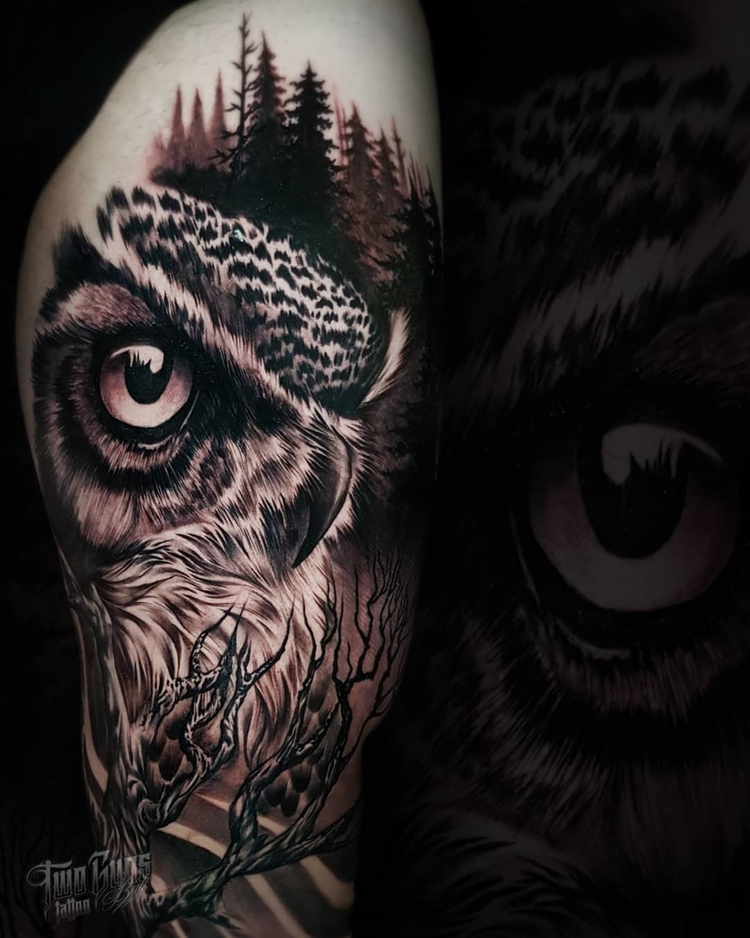 Night Winger Great Horned Owl Tattoo