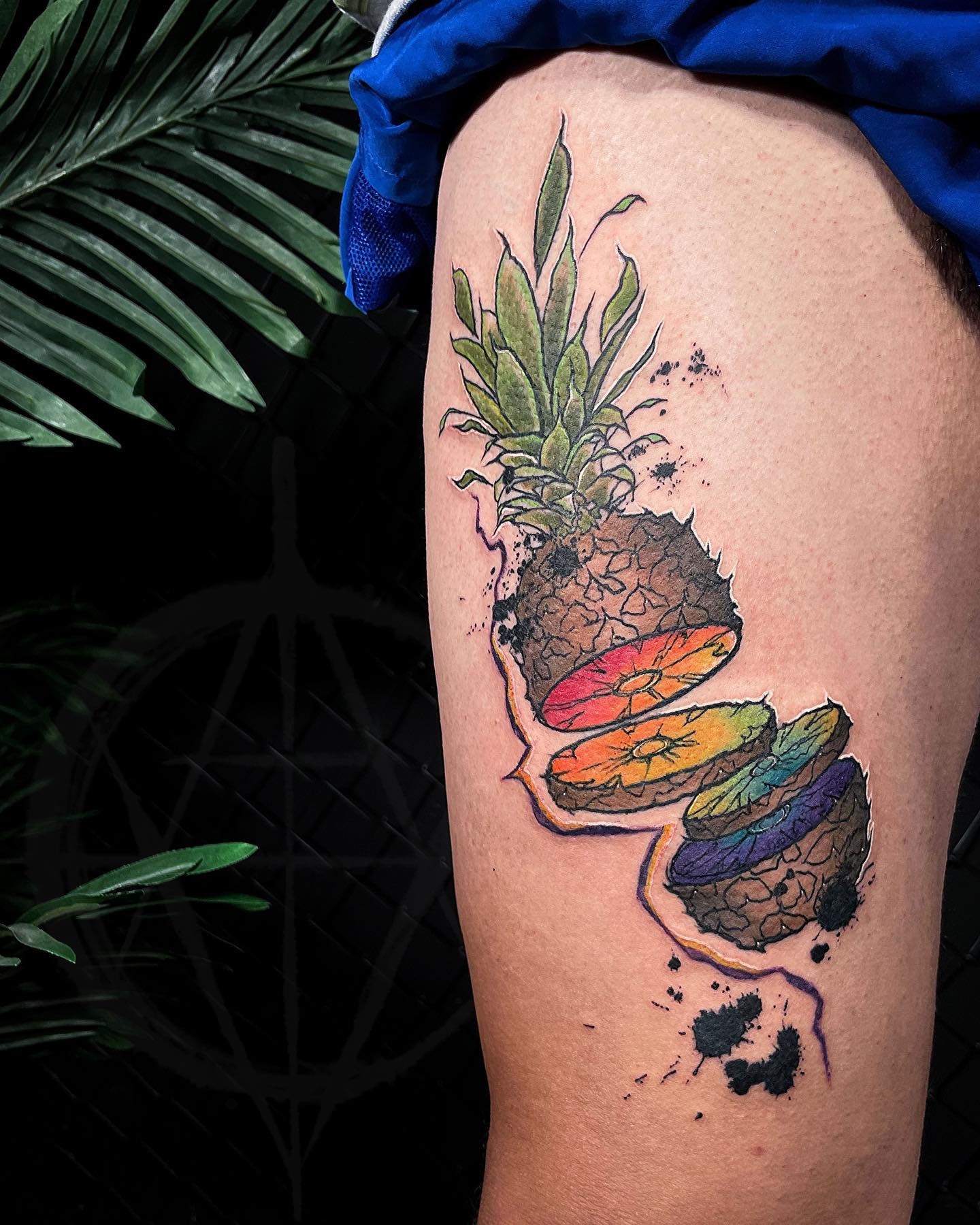 Watercolor Pineapple Tattoo