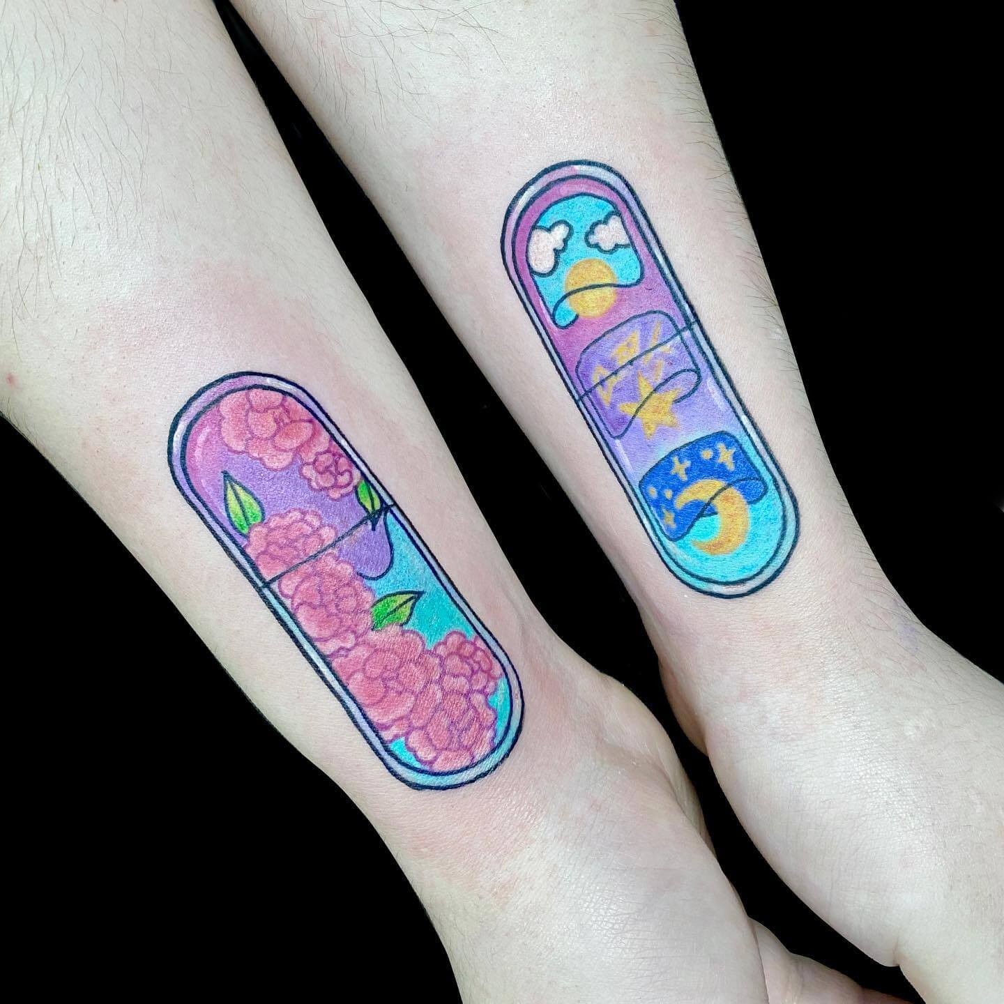 Imaginative Colorful Pill Ink