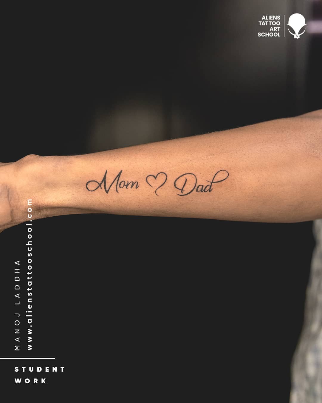 Minimalistic Mom And Dad Tattoo