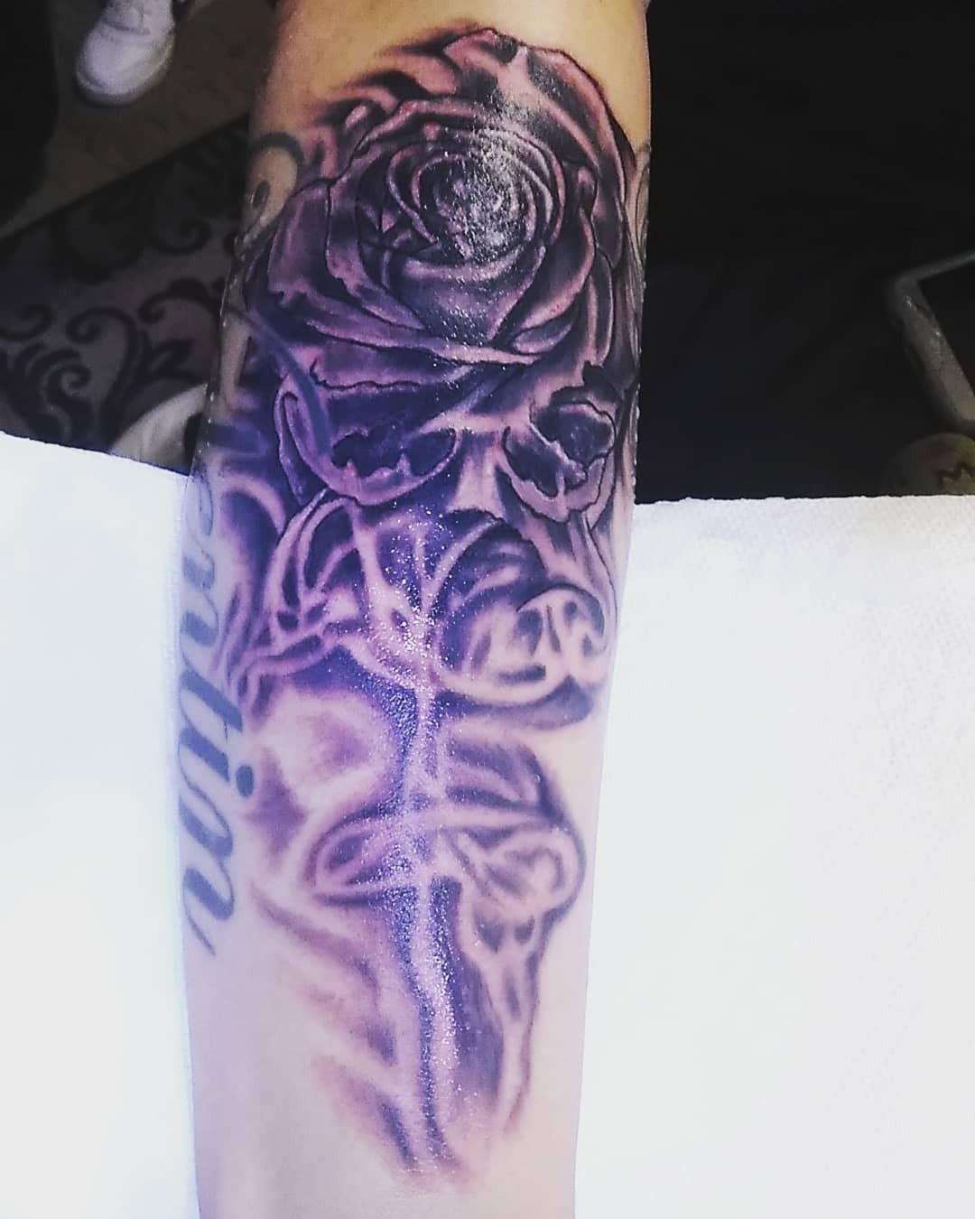 Meaningful Black Rose Tattoo