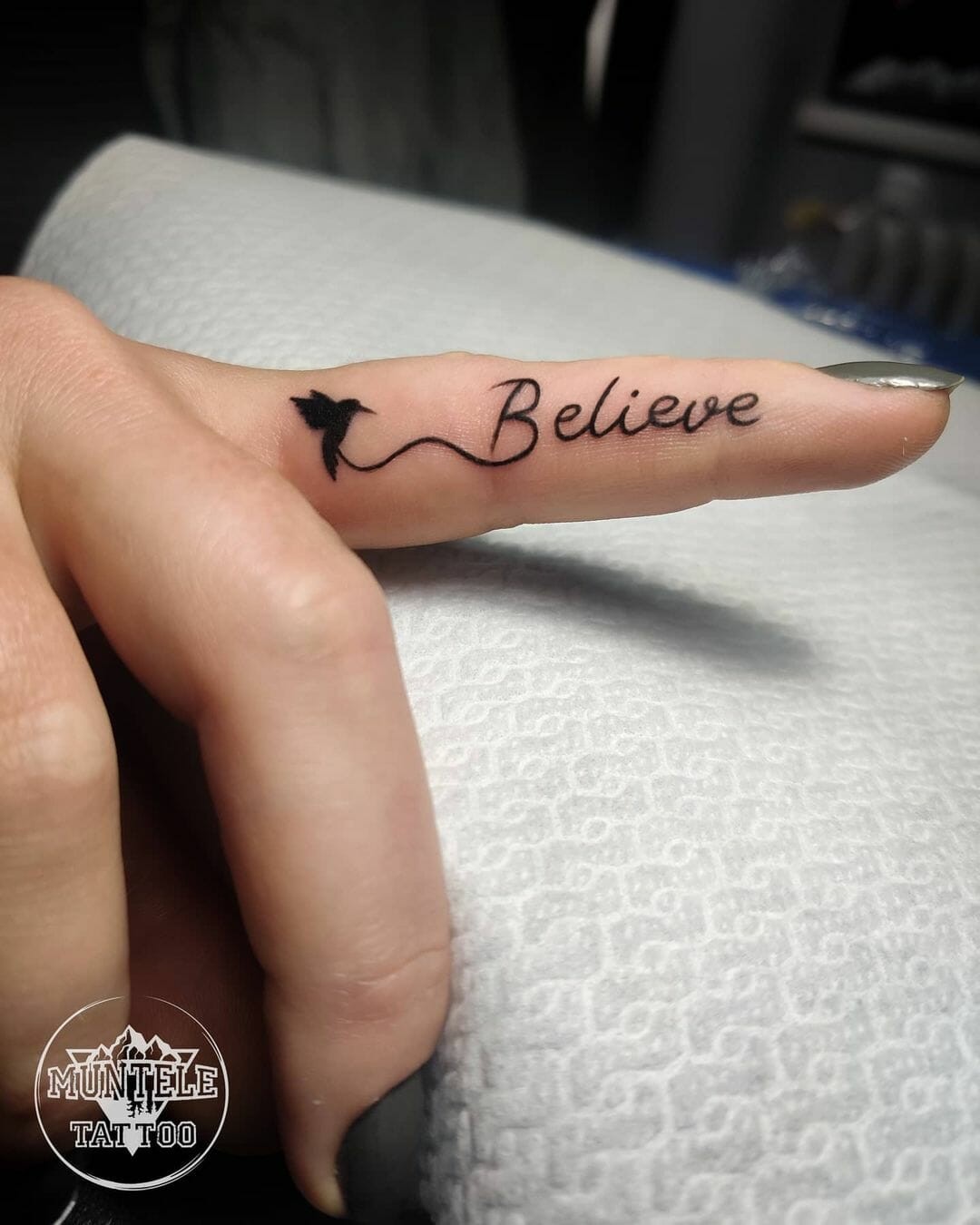 Believe Tattoo On Finger