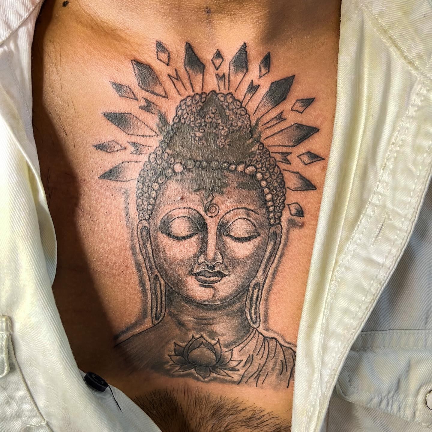 Buddha Chest Tattoo