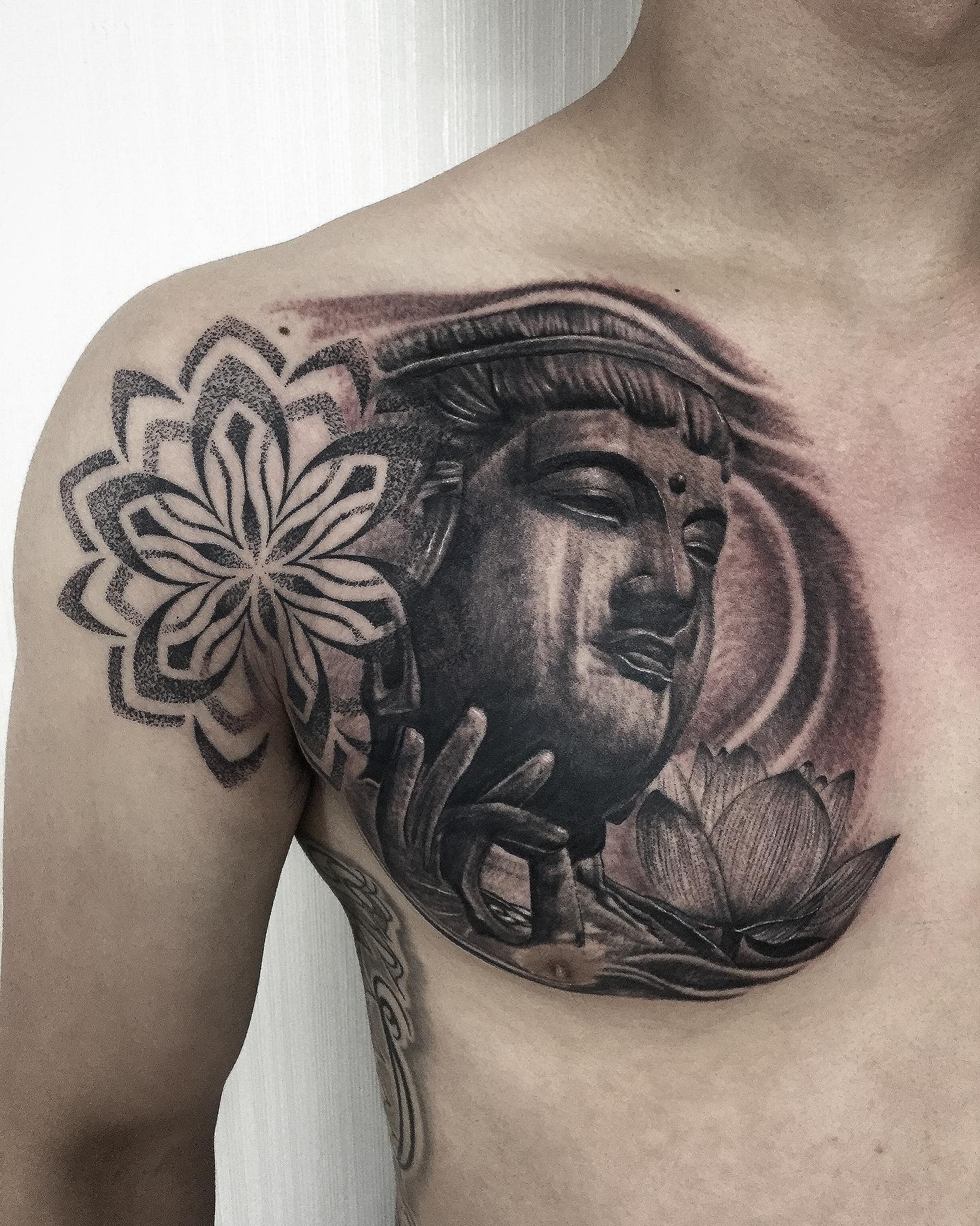 Buddha Chest Tattoo