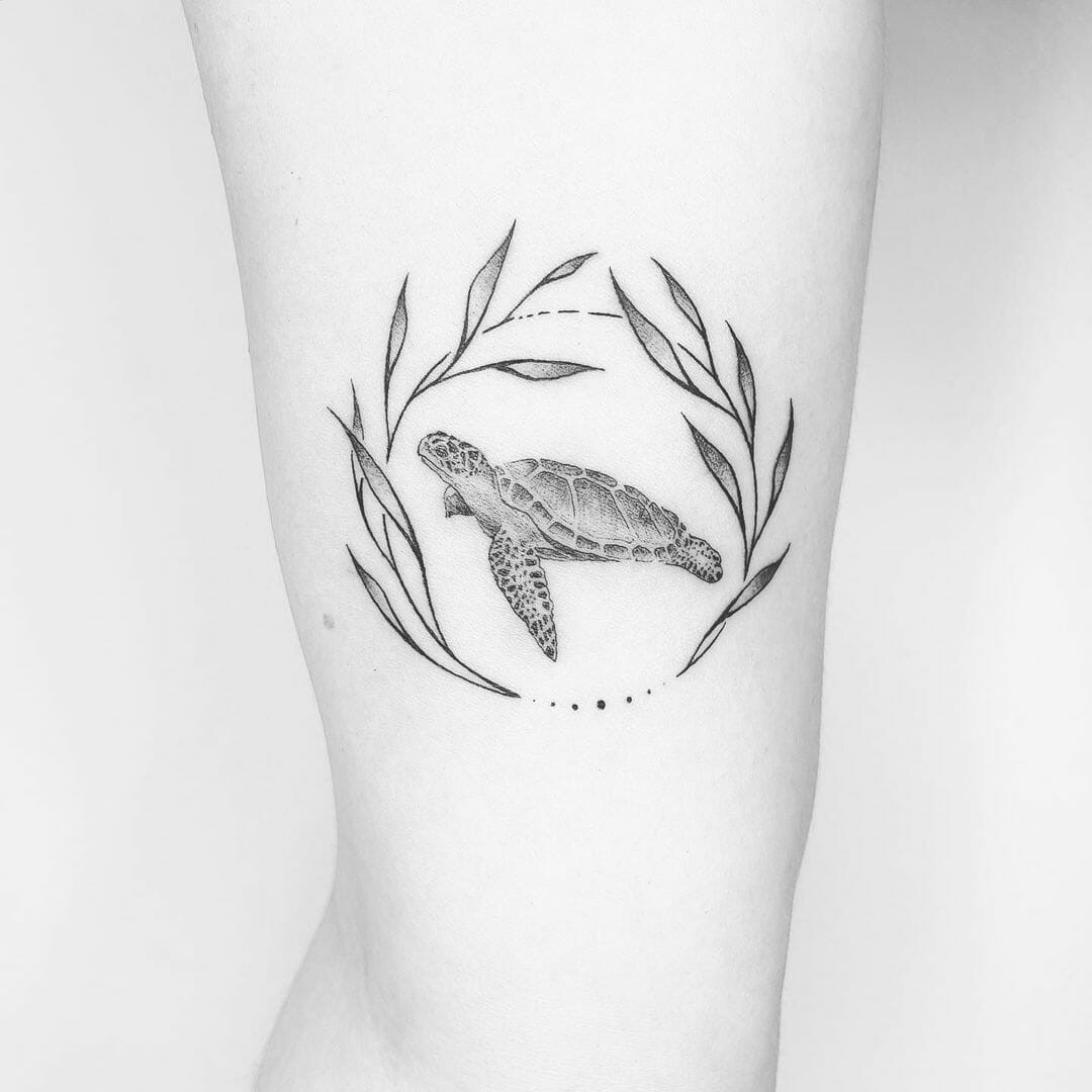 Minimalist Sea Turtle Tattoo