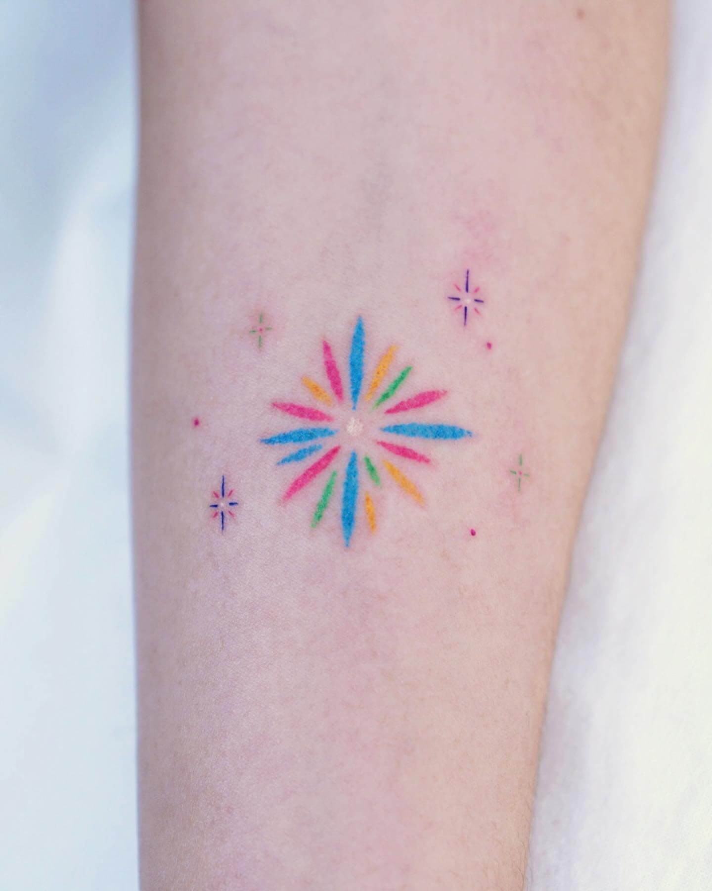 Wrist Funky Stars Tattoo