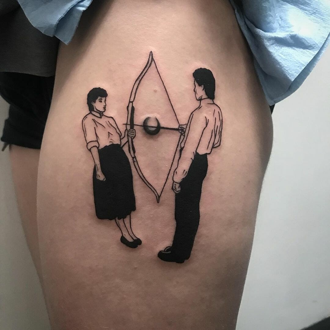 The Bow And Arrow Couple Tattoo