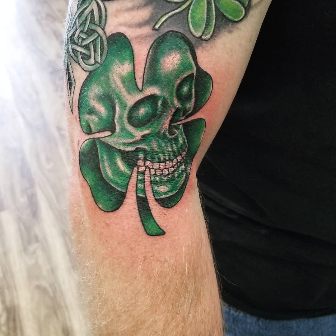 Skull Shamrock Tattoo