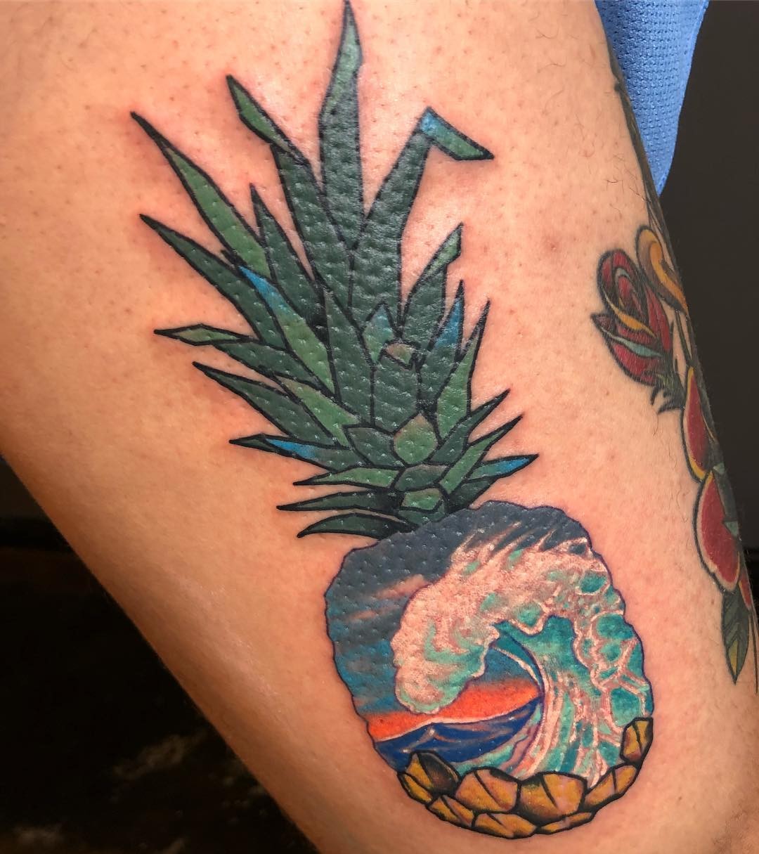 Interesting Pineapple Tattoo