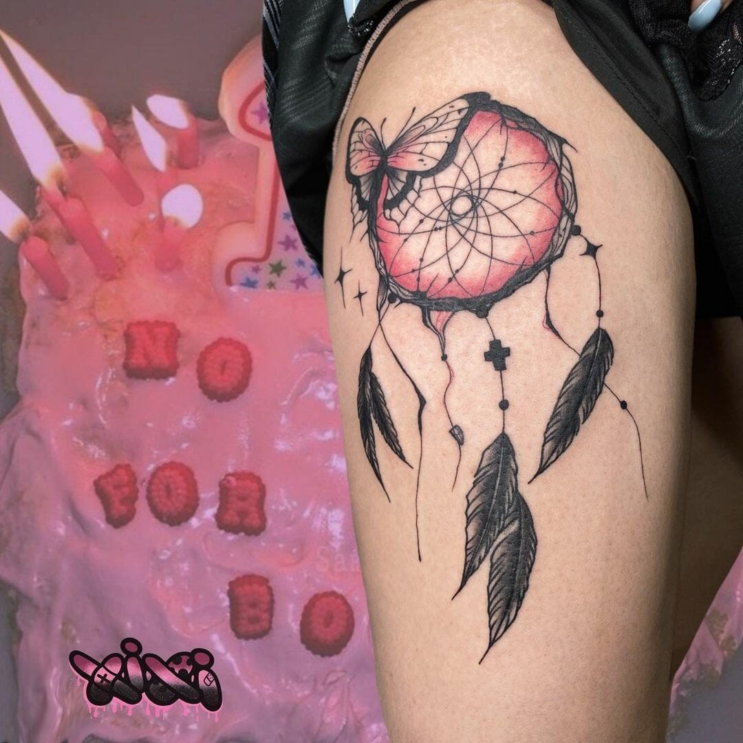 The Beautiful Dreamcatcher X Butterfly Tattoos