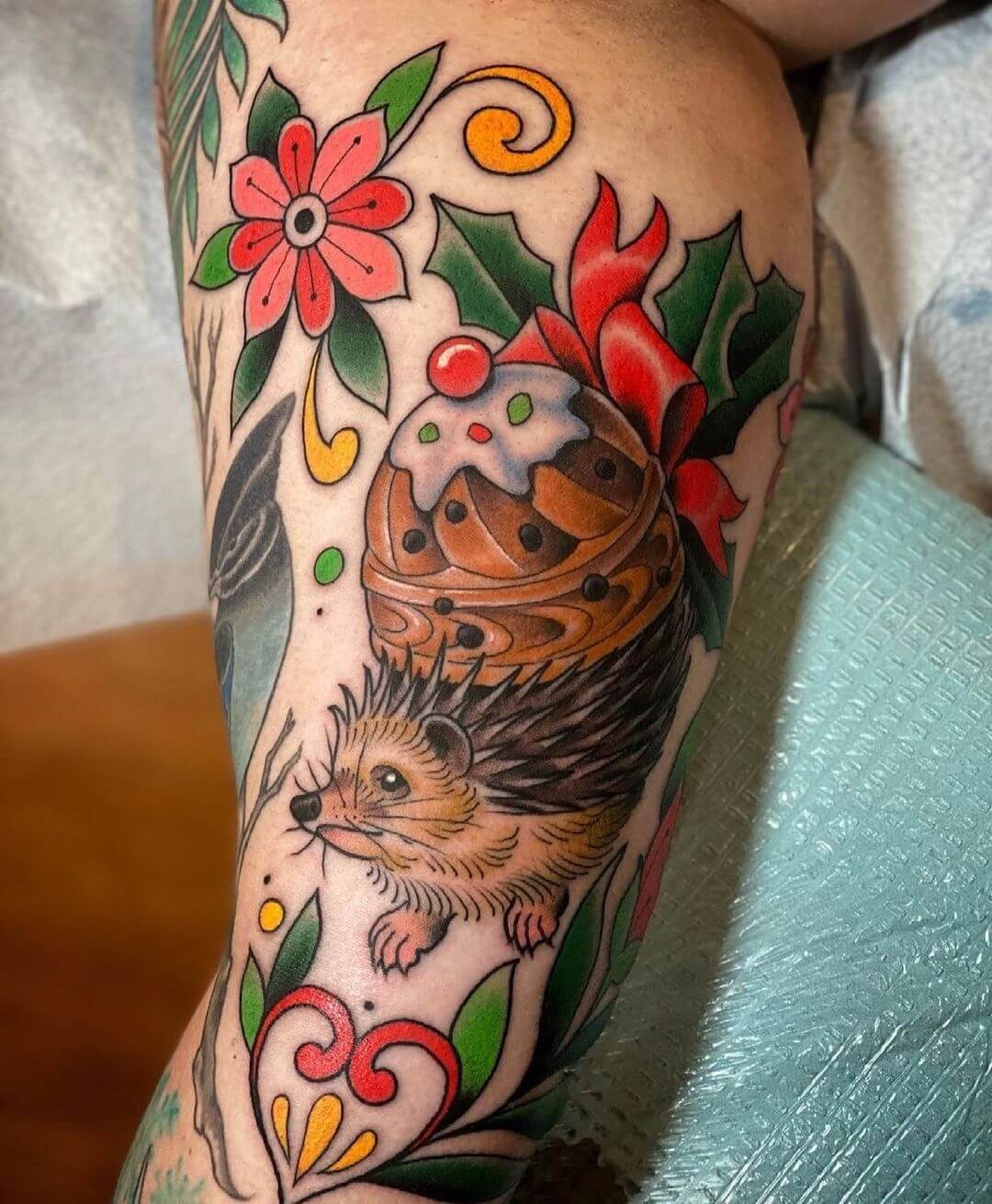 Fruitcake Hedgehog Tattoo