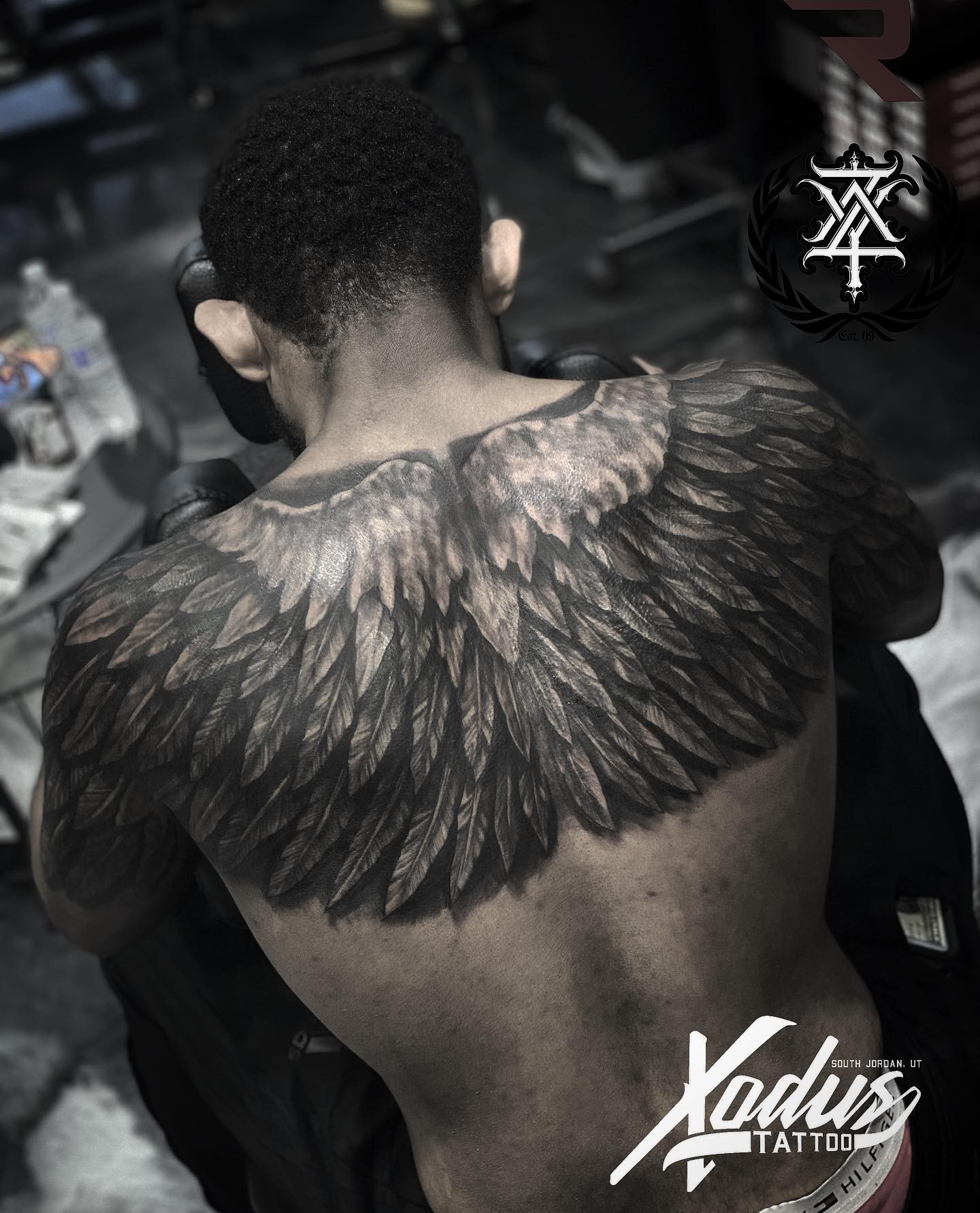 Wings Tattoo On Shoulder Blade