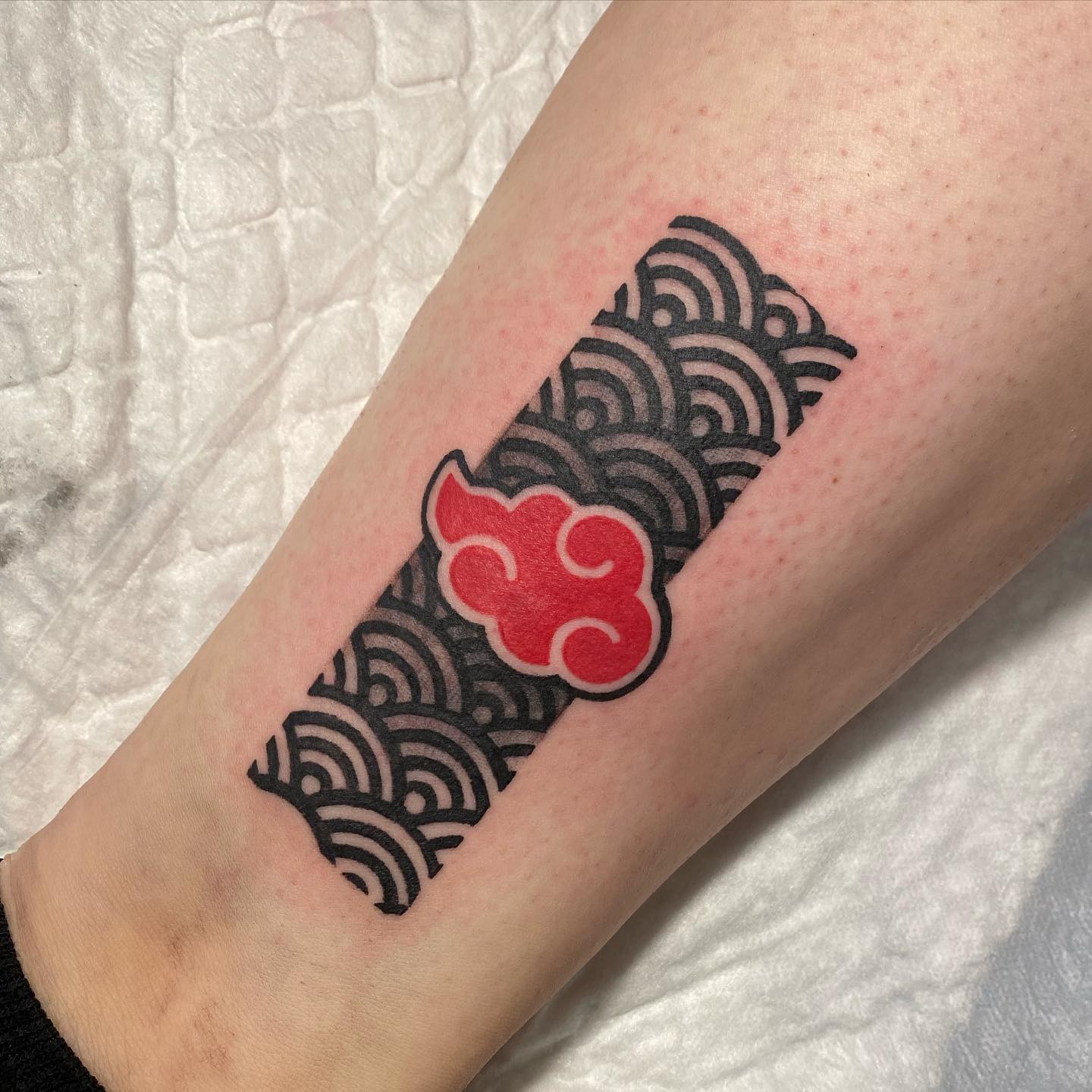 Akatsuki Cloud And Black Patterns Tattoo Design