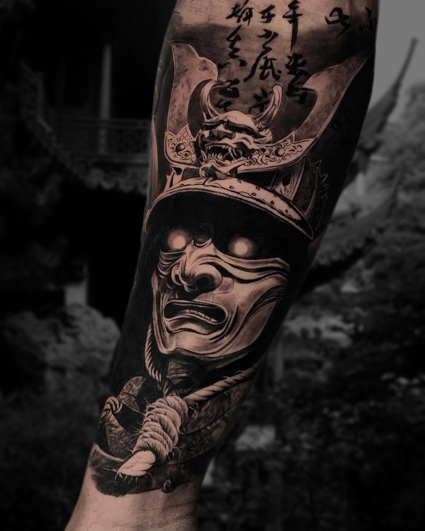 Samurai Tattoo With Japanese Letters