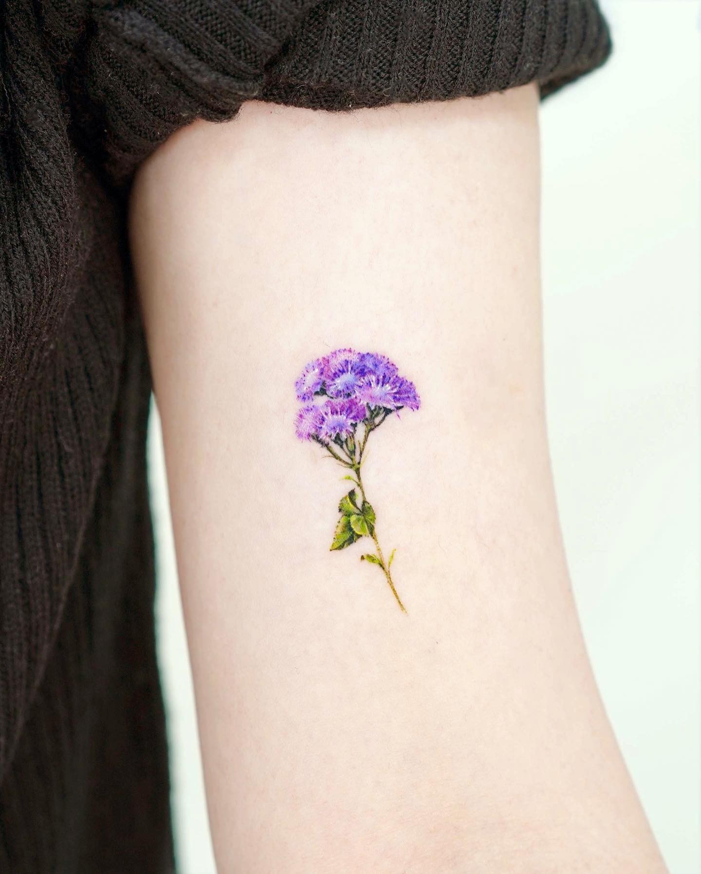 Realistic Charming Purple Wildflower Tattoo Design