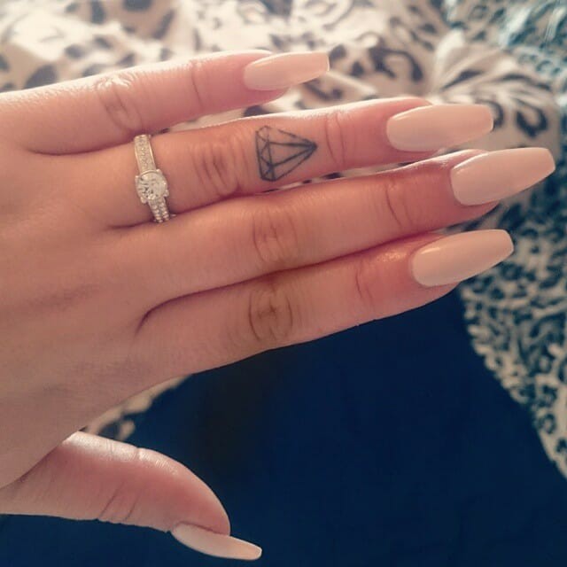 Small Diamond Tattoo Design For The Finger