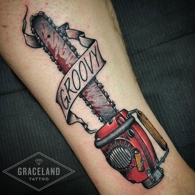 Gory Chainsaw Tattoo Ideas For ‘The Evil Dead’ Fans