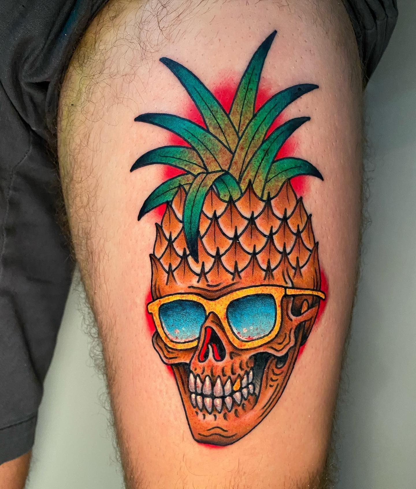 Pineapple Skull Tattoo