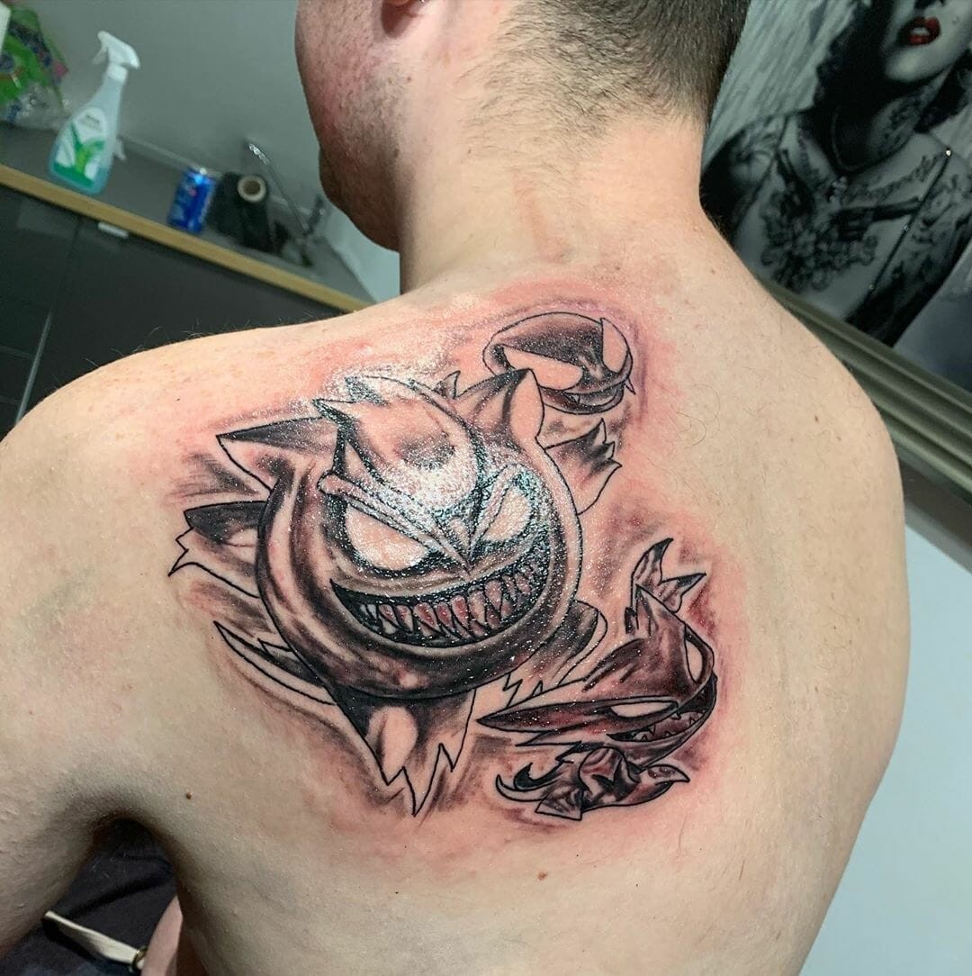 Pokemon Tattoo On Back Gengar