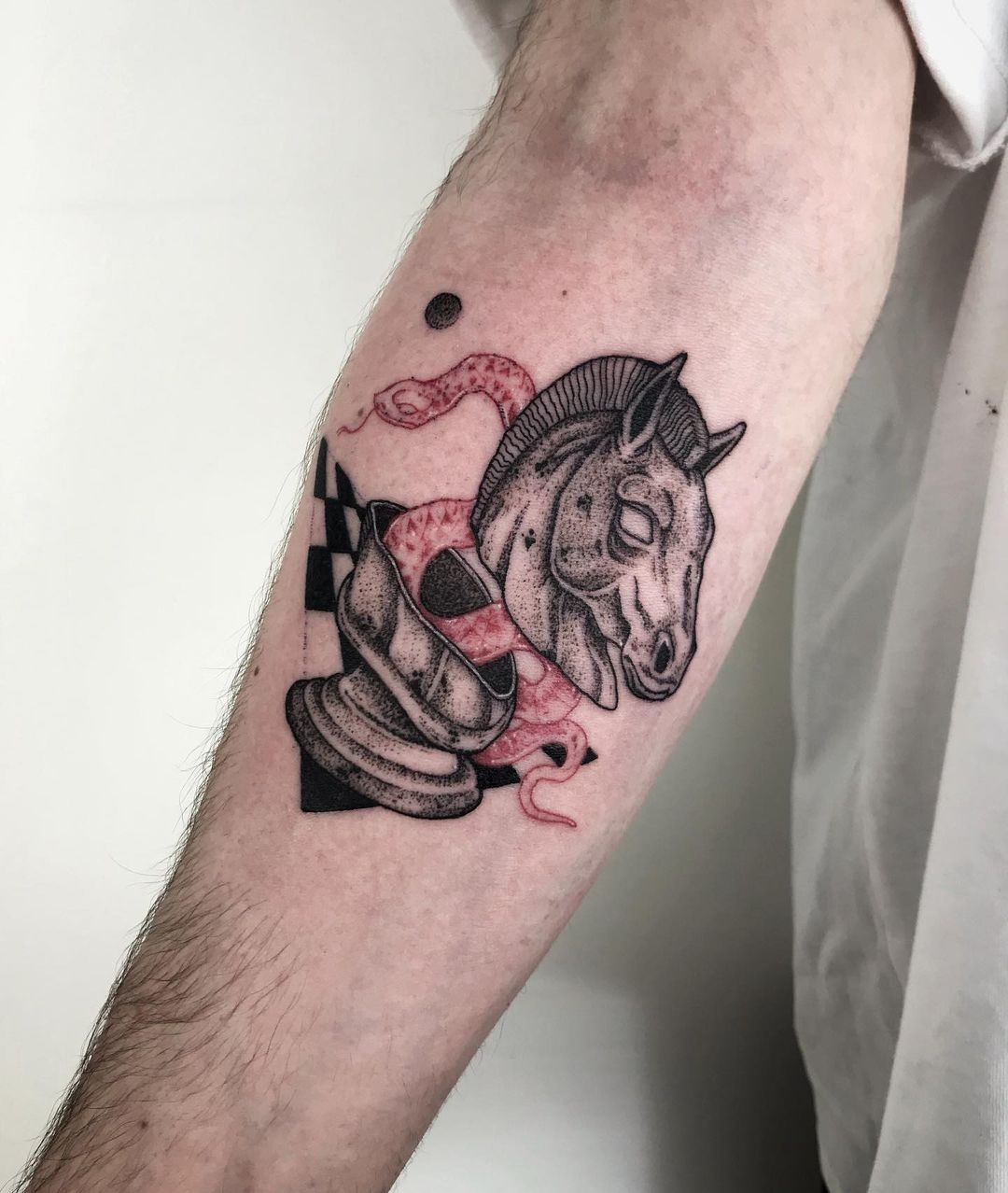 Dotwork Chess Tattoos