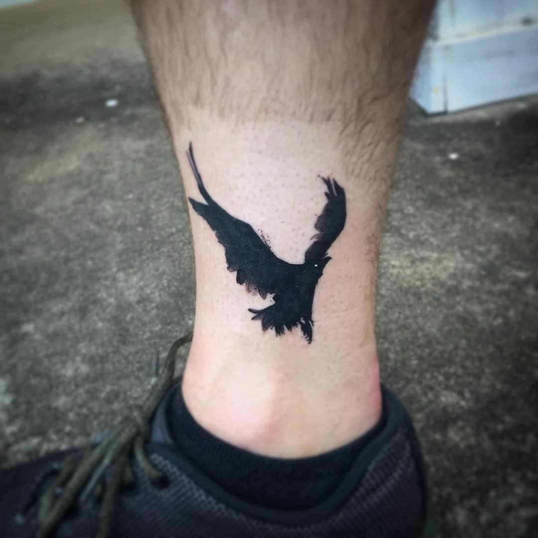 Small Nordic Raven Tattoo