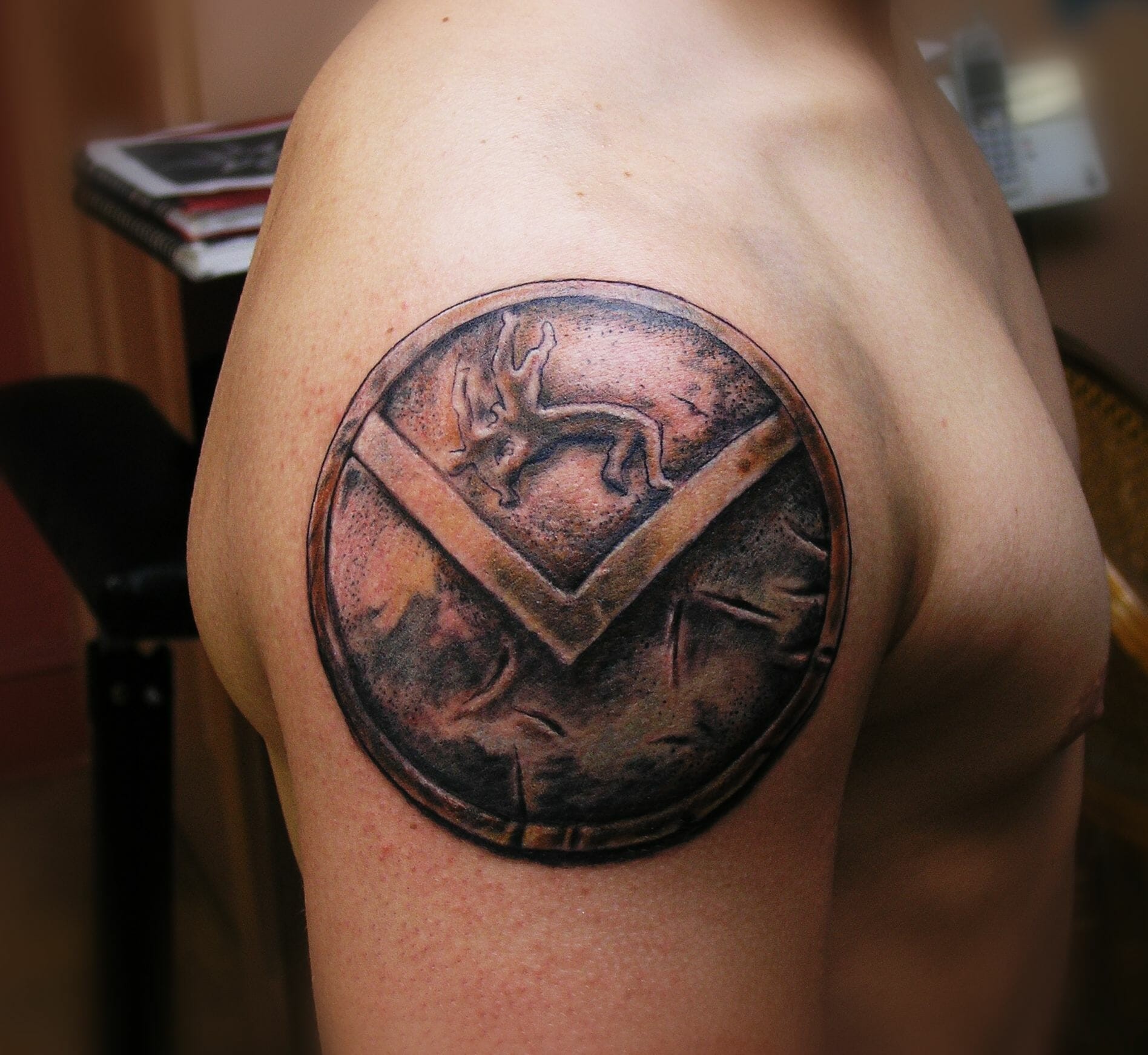 Shoulder Shield Tattoo