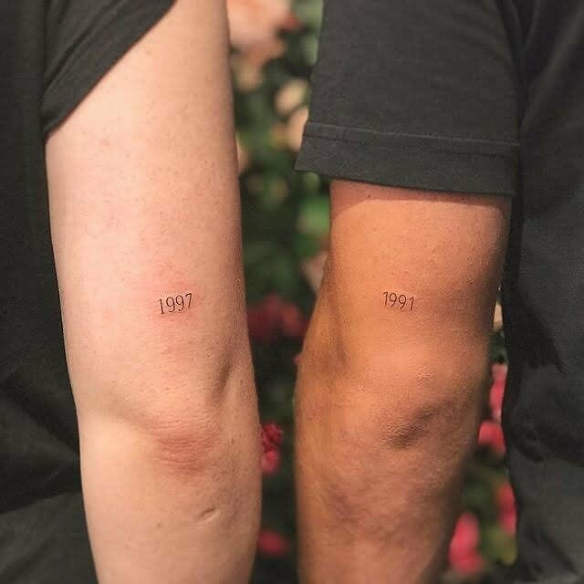 Small Birth Year Tattoo Set