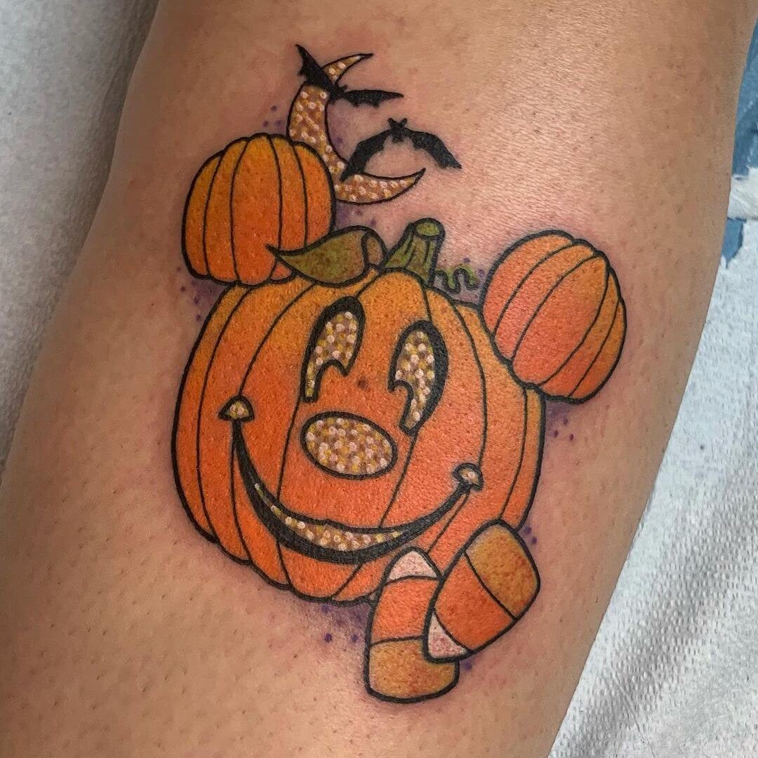 Mickey Mouse Pumpkin Tattoo