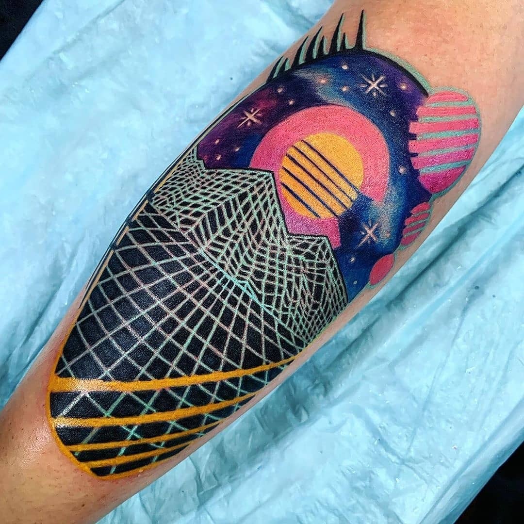 Geometric Watercolor Tattoo