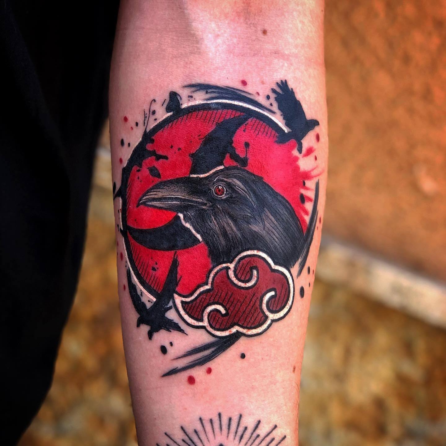 Traditional Crow Tattoo