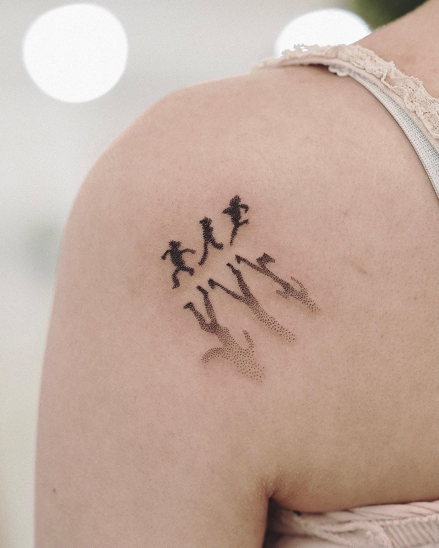 Realistic Shadow Tattoo Of Running