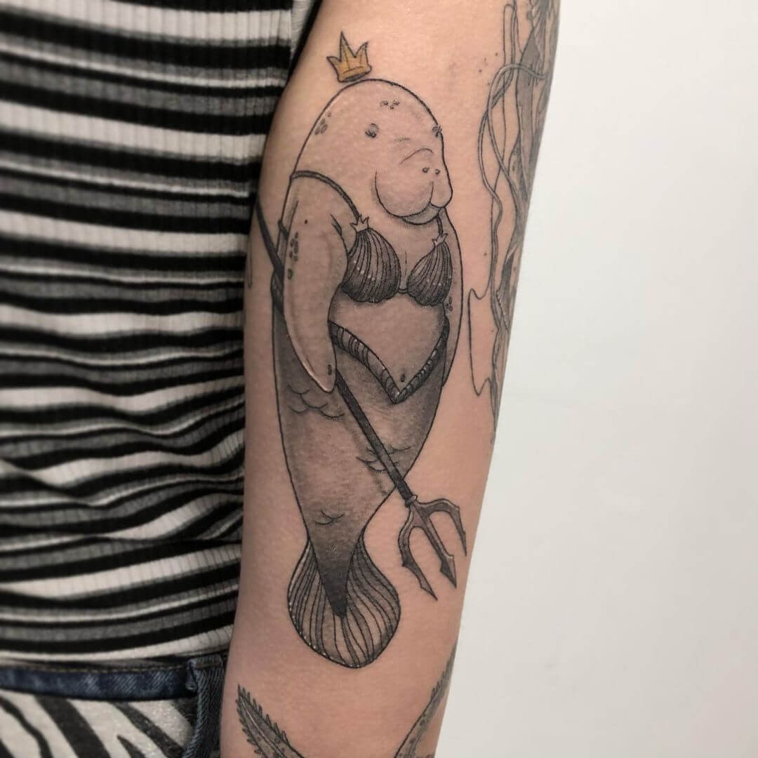 Funny Manatee Tattoo Designs