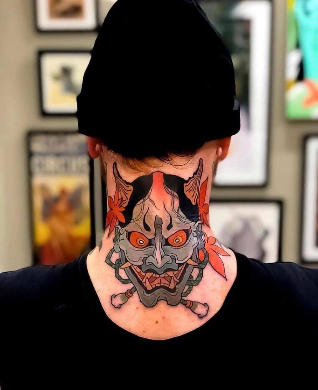 Hannya Neck Tattoo