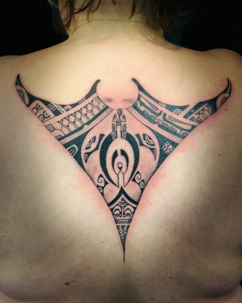 Tattoo Artist Back Marquesan Tattoo