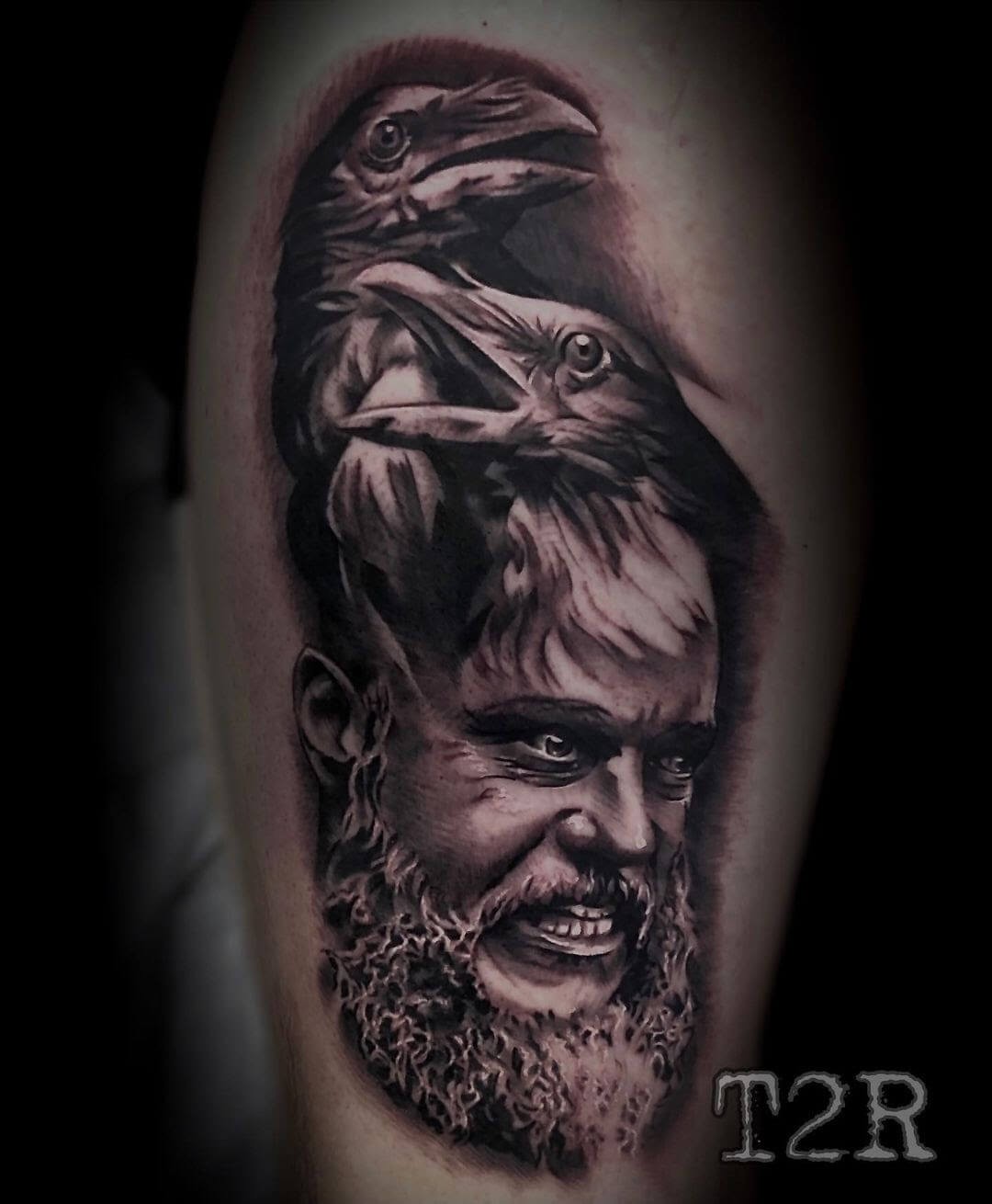 Scary Black Raven Inspired Marvel Thor Tattoo