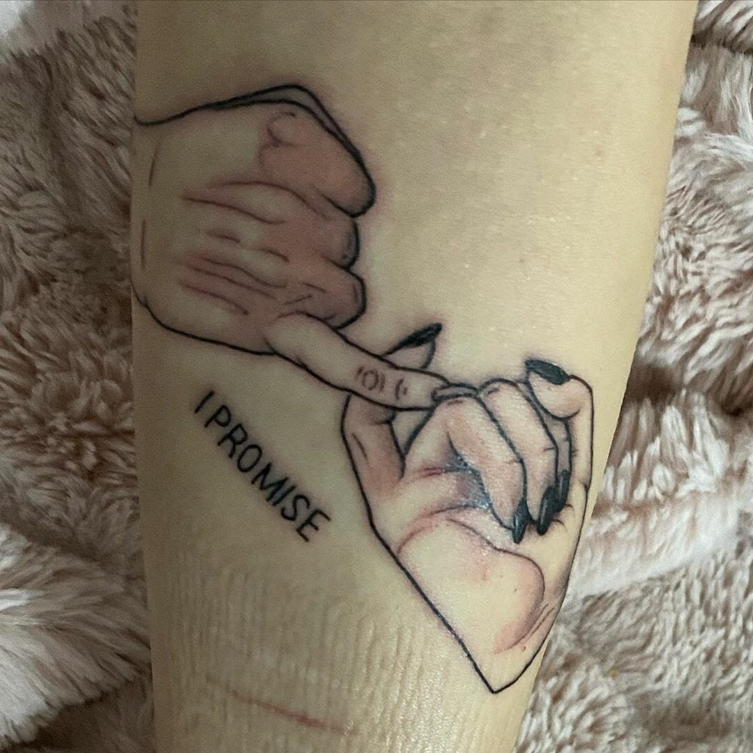 I Promise Man To Woman Tattoo Pinky Promise Of Love Matching Tattoos