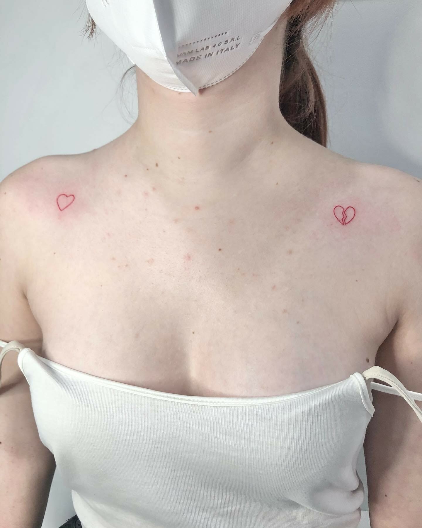 Cute Minimalist Broken Heart Tattoo With A Heart Shape Motif