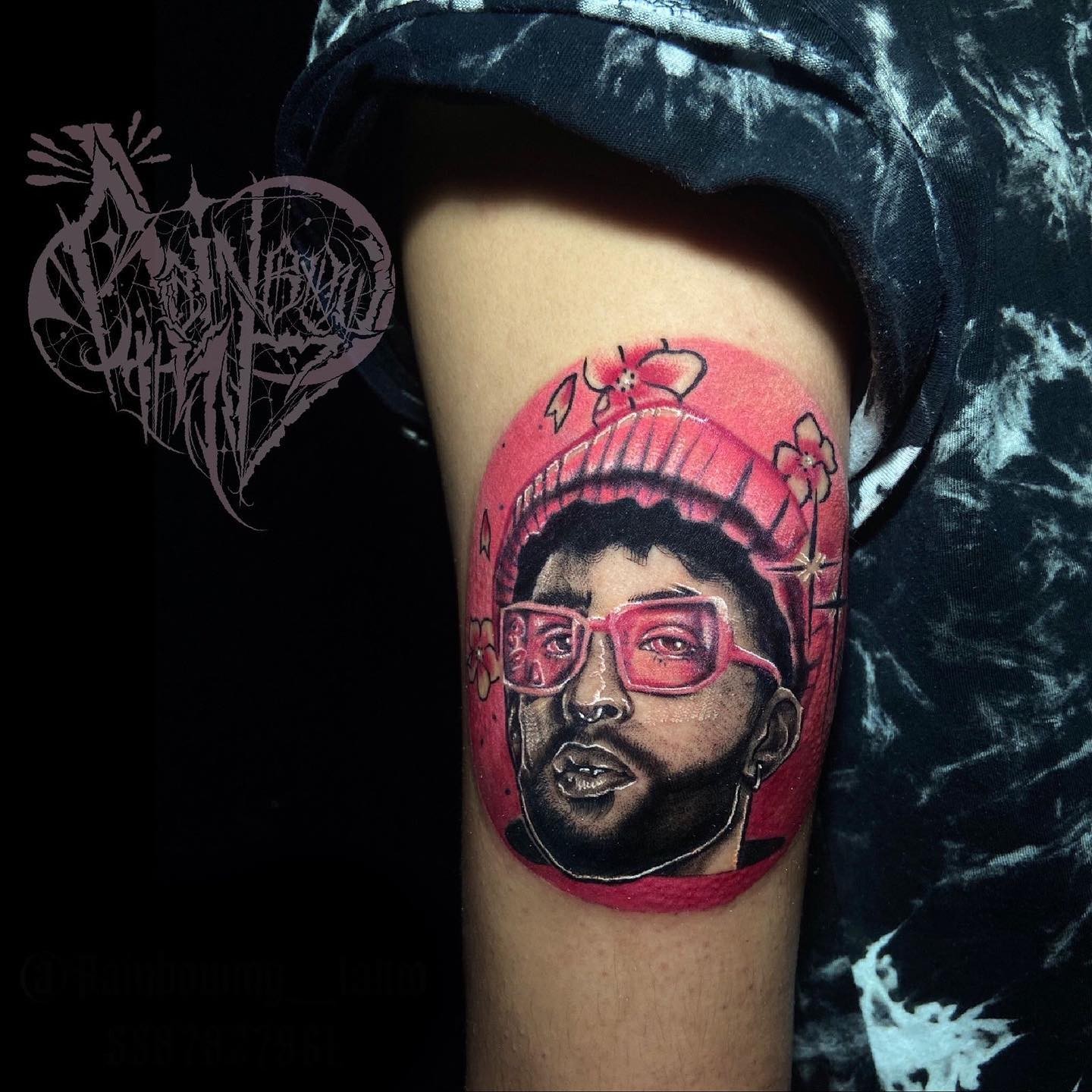 Colourful Bad Bunny Tattoo