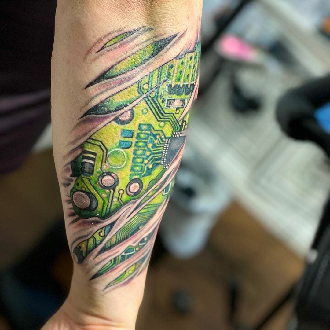 Computer Board Forearm Tattoo Ideas