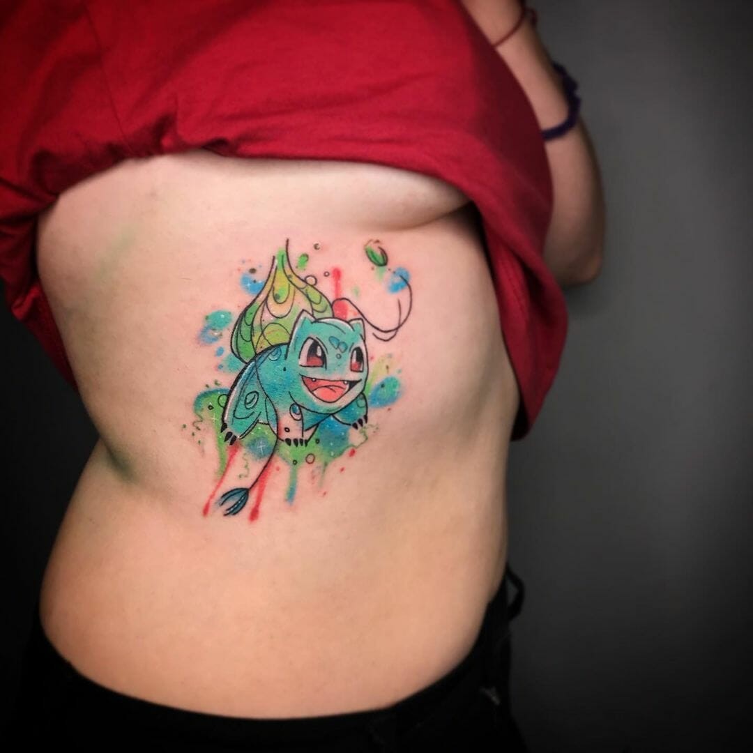 Bulbasaur Watercolor Tattoo