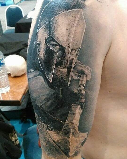 Leonidas Statue Tattoo