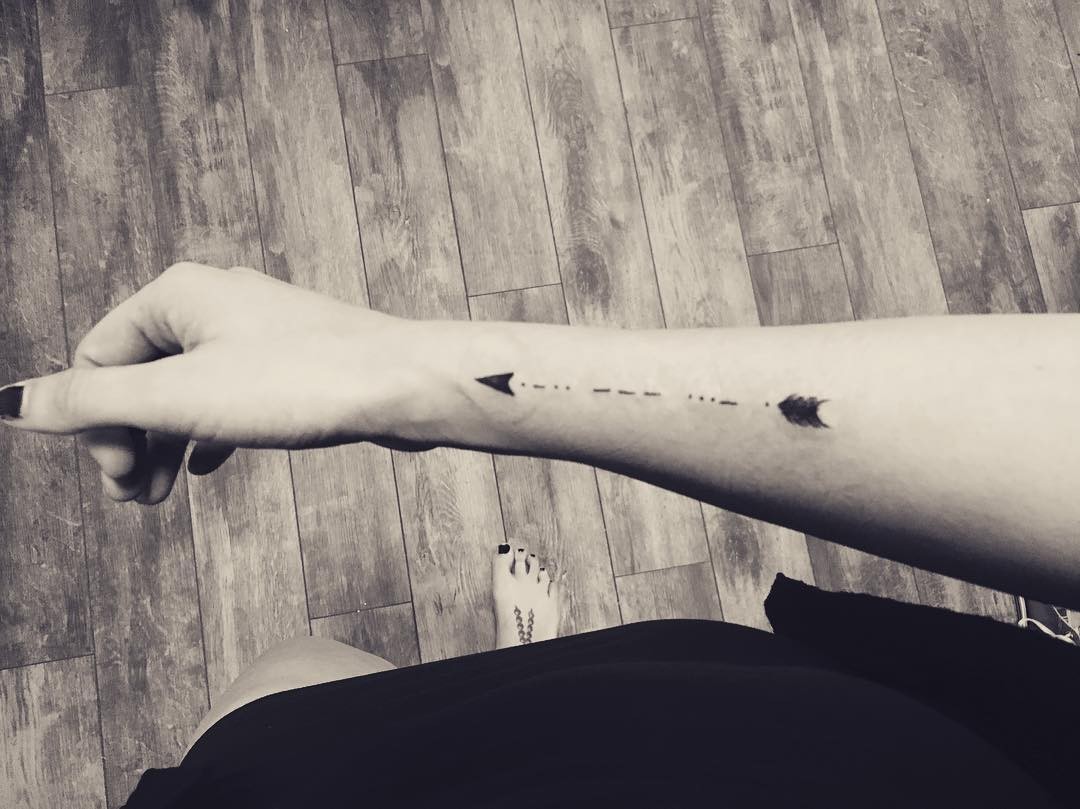 Morse Code Arrow Tattoo