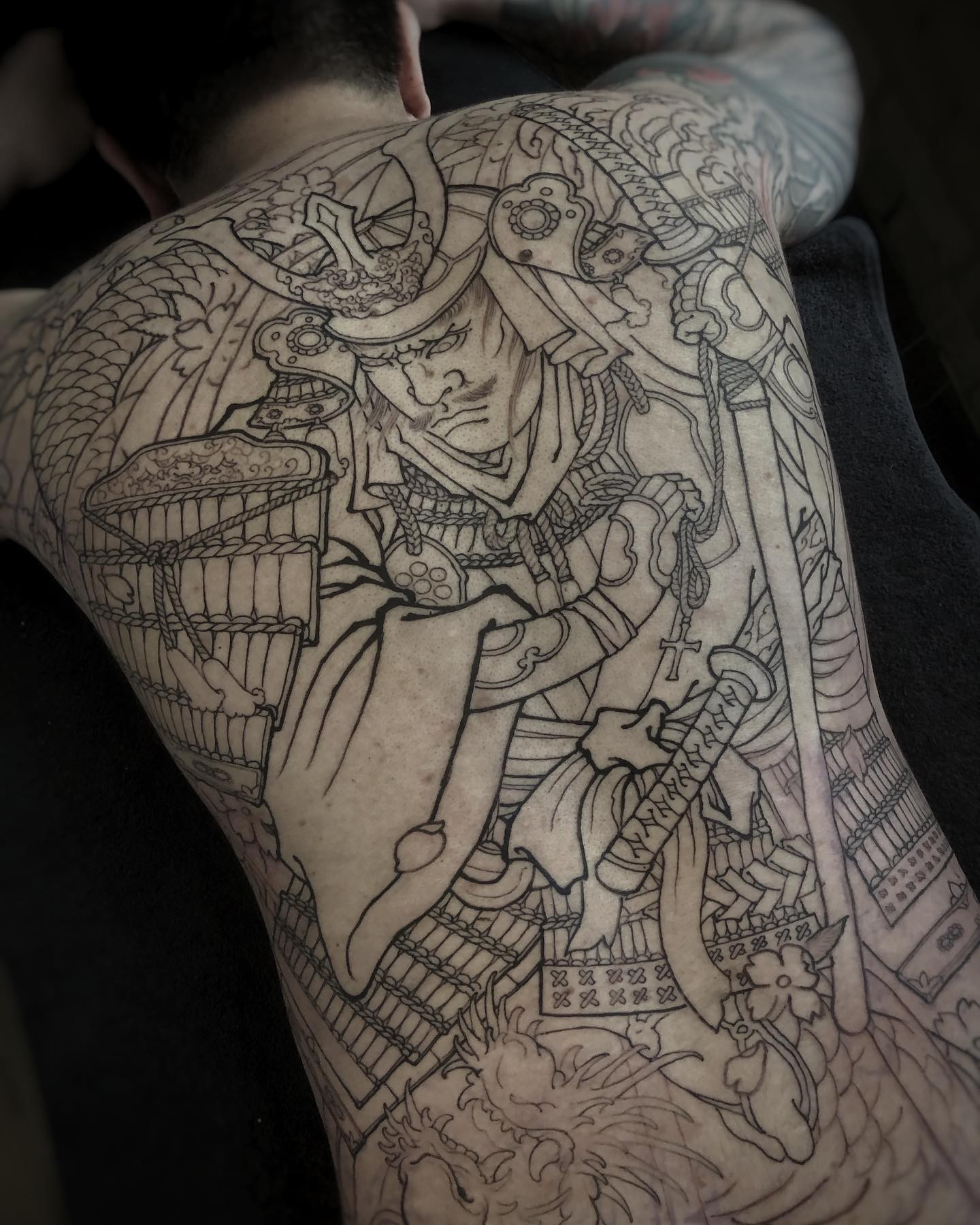 Japanese Samurai Back Tattoo